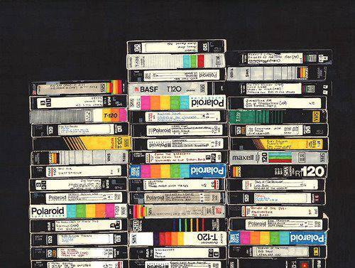 pilha de fitas VHS