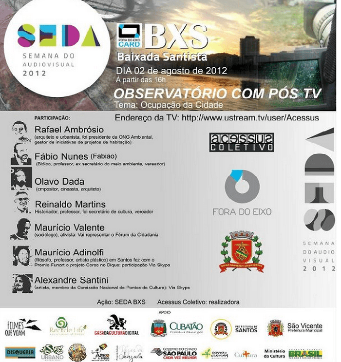 Videodebate sobre a ocupação da cidade de Santos