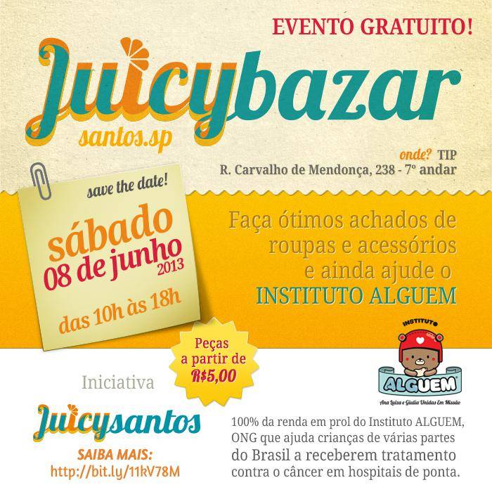 Juicybazar é neste sábado!