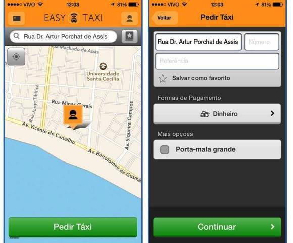 apps taxi em santos