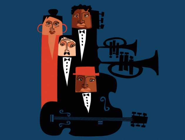 www.juicysantos.com.br - banda de jazz ilustração