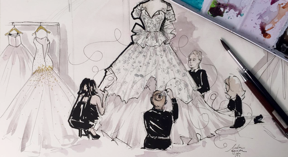 ilustração de vestido de noiva