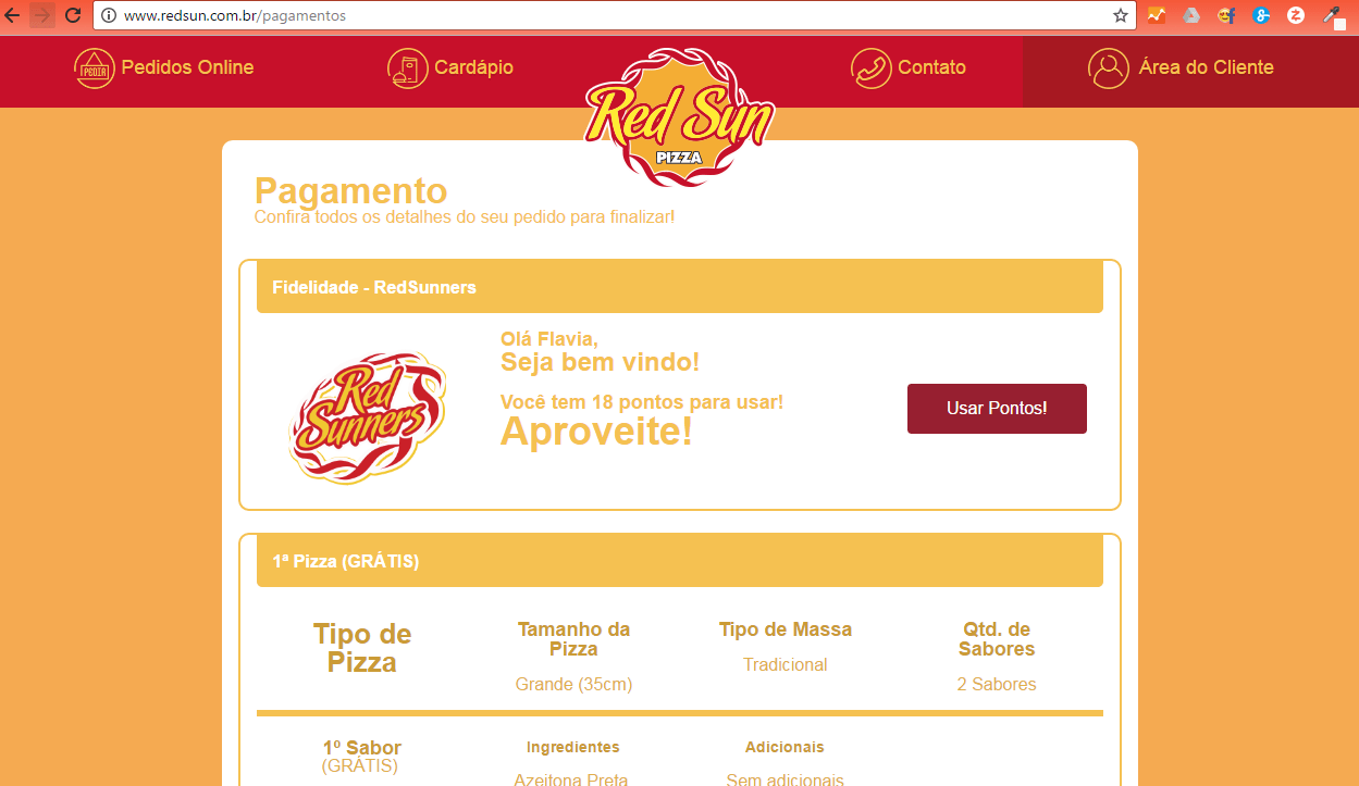 www.juicysantos.com.br - site red sun para pedir pizza