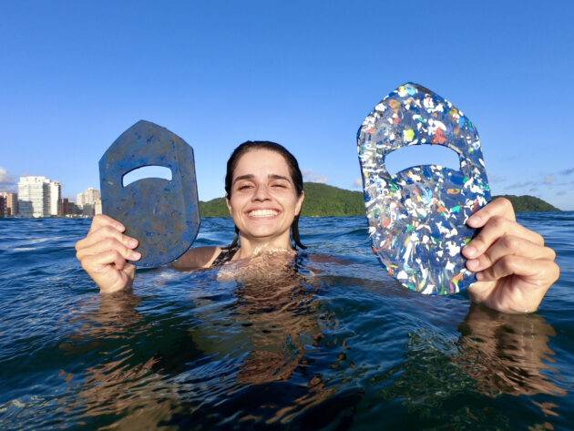 www.juicysantos.com. br - Letícia transforma lixo plástico em pranchas de mão na PG
